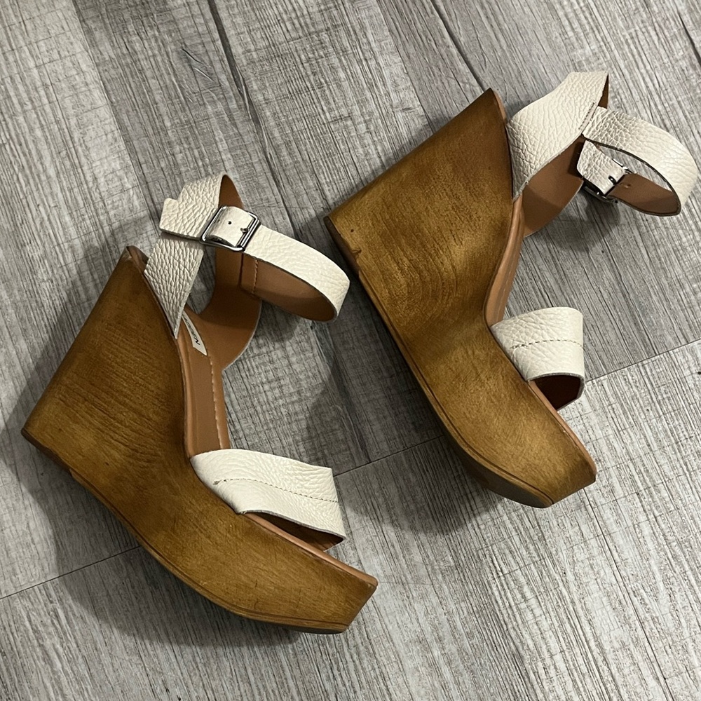 Steve Madden Leather Wedge Sandals - Picture 10 of 14